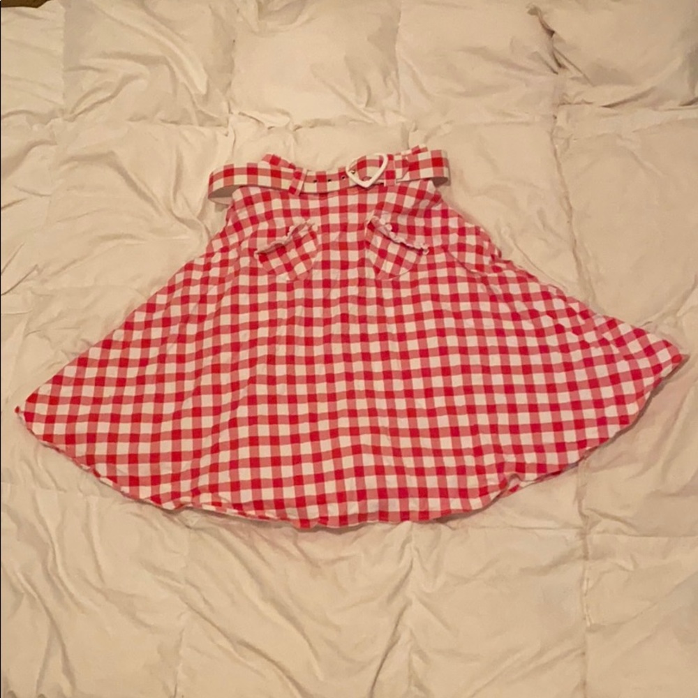 Heart Pocket Gingham Skirt